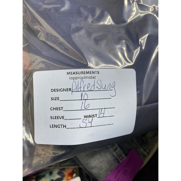 Alfred Sung Maxi Length Spaghetti Strap Mermaid Dress In Midnight Navy Size 10R - Picture 11 of 11